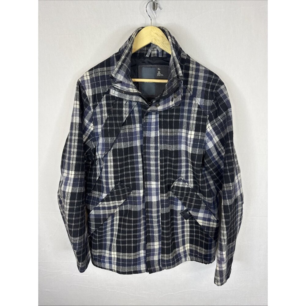 G-Star RAW Teknik Wool Check Jacket Plaid Zip‎ Front Mens XL